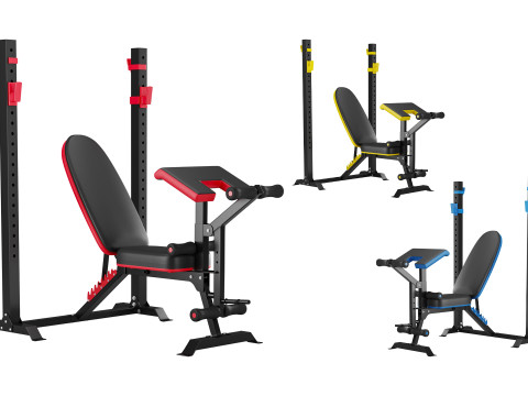 Multi-function strength trainer sit up bench 3D Модель