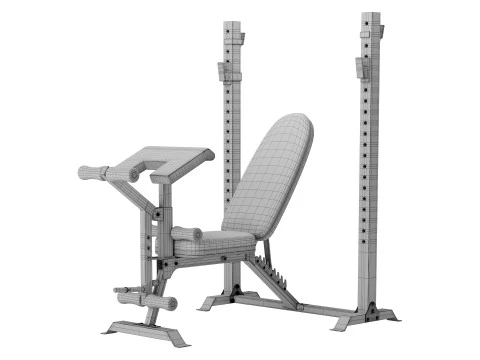 Panca per addominali multifunzionale per esercizi di forza Modello 3D