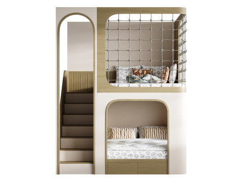 Stapelbed voor kinderen 011 3D Model