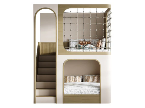 Letto a castello per bambini 011 Modello 3D