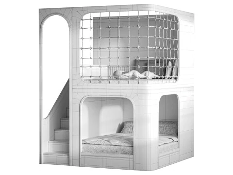 Letto a castello per bambini 011 Modello 3D