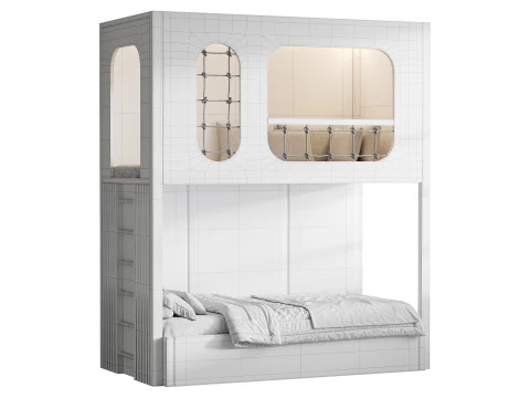 Letto a castello per bambini 012 Modello 3D