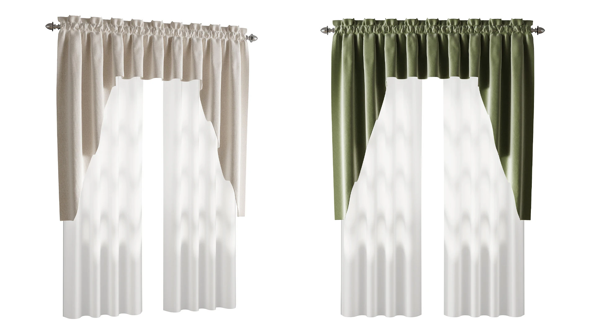 Curtains 01 3D Model .c4d .max .obj .3ds .fbx .stl .blend 