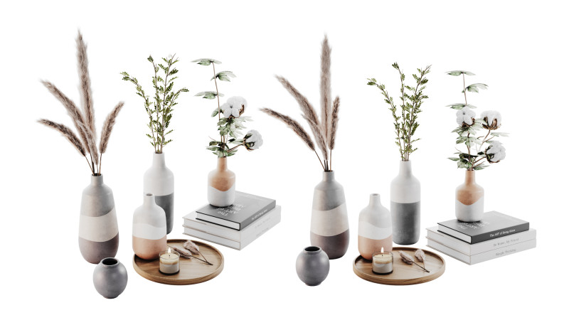 Zestaw dekoracyjny 014 Model 3D .c4d .max .obj .3ds .fbx .stl .blend 