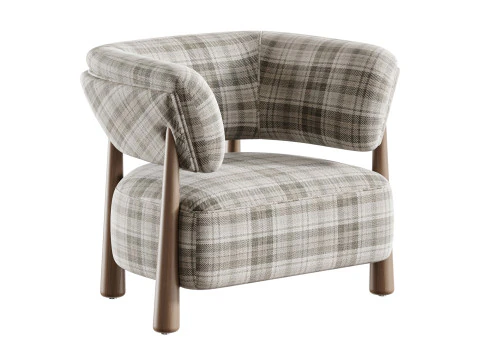 돌로레스 스톤 크림 패브릭 가끔 의자 3D 모델