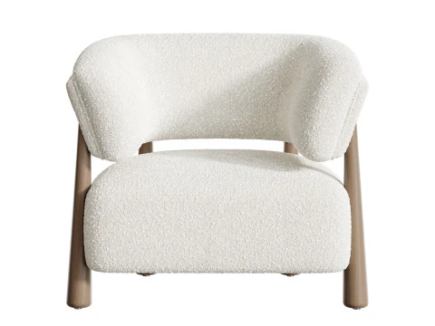 돌로레스 스톤 크림 패브릭 가끔 의자 3D 모델