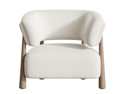 돌로레스 스톤 크림 패브릭 가끔 의자 3D 모델