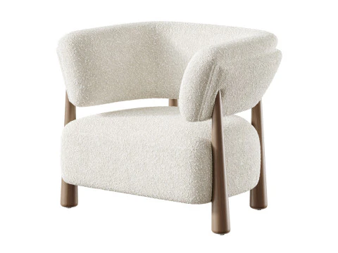 돌로레스 스톤 크림 패브릭 가끔 의자 3D 모델