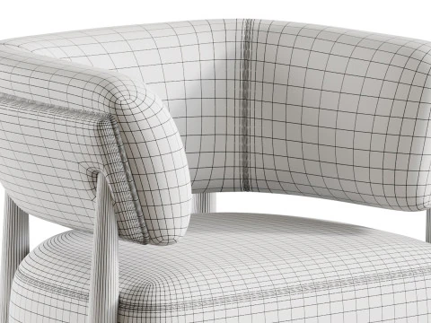 돌로레스 스톤 크림 패브릭 가끔 의자 3D 모델