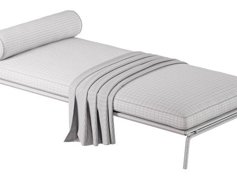 Divano letto in tessuto Modello 3D