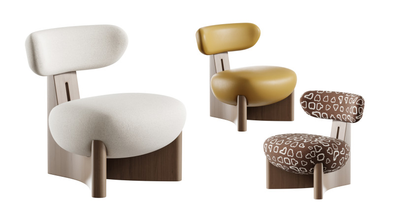 Kursi Berlengan Gobi Model 3D .c4d .max .obj .3ds .fbx .stl .blend 