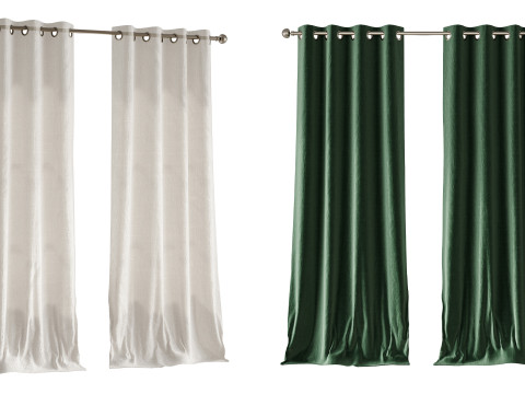 Japandi Custom Blackout Curtains 3D Model