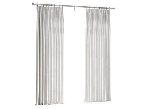 Tende oscuranti in lino Japandi Modello 3D