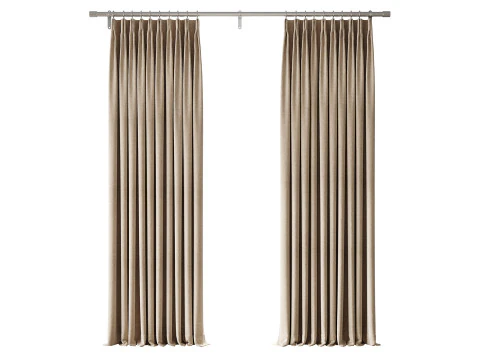 Tende oscuranti in lino Japandi Modello 3D