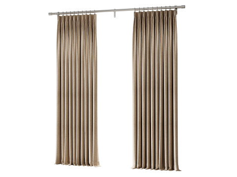 Льняні затемнені штори Japandi 3D Модель