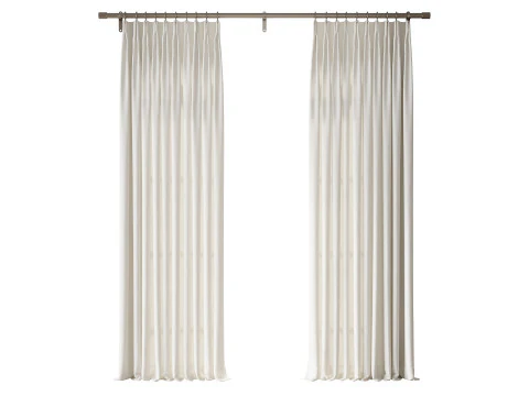 Tende oscuranti in lino Japandi Modello 3D