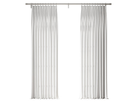 Льняні затемнені штори Japandi 3D Модель