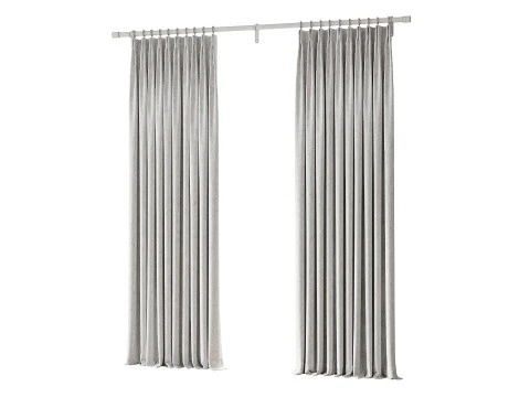 Tende oscuranti in lino Japandi Modello 3D