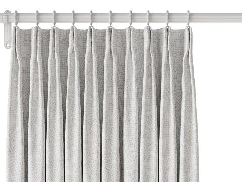 Tende oscuranti in lino Japandi Modello 3D