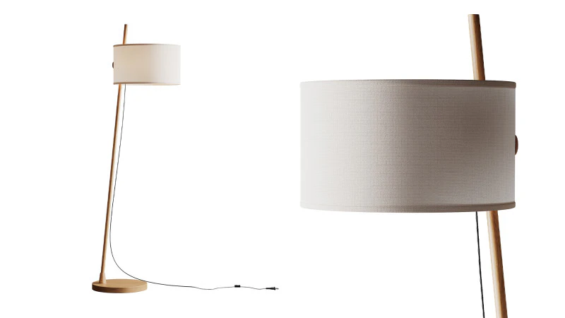 MILAN Linood E27 ウッドフロアランプ 3Dモデル .c4d .max .obj .3ds .fbx .stl .blend 