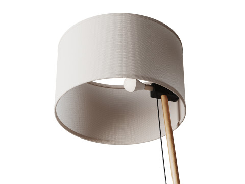 Drewniana lampa podłogowa MILAN Linood E27 Model 3D