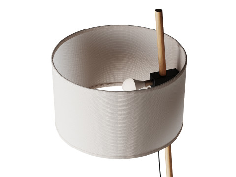 Drewniana lampa podłogowa MILAN Linood E27 Model 3D