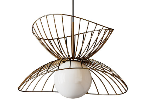 Lampu Gantung Logam Desainer Lampu Gantung Ruang Makan Modern Model 3D