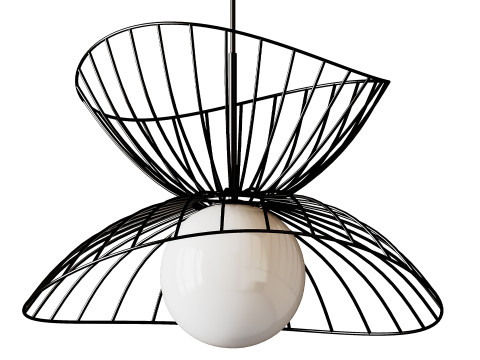 Lampu Gantung Logam Desainer Lampu Gantung Ruang Makan Modern Model 3D