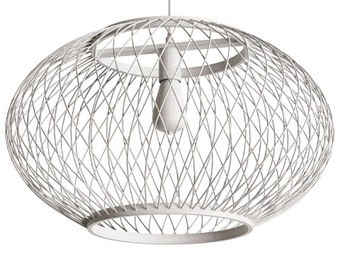 Natural Round Bamboo Hanging Pendant Lights 3D Model