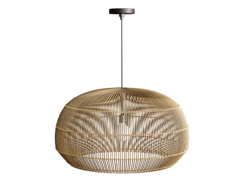Nordic Chandelier Bamboo Hanging Lamps 3D Model