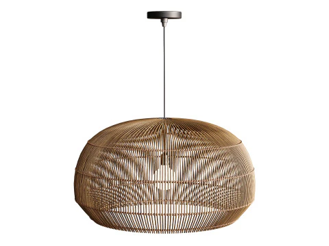 Nordic Chandelier Bamboo Hanging Lamps 3D Model