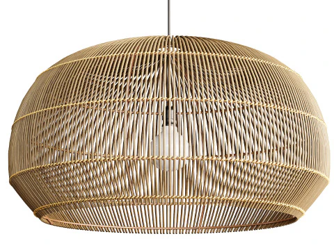 Nordic Chandelier Bamboo Hanging Lamps 3D Model