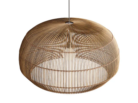 Nordic Chandelier Bamboo Hanging Lamps 3D Model