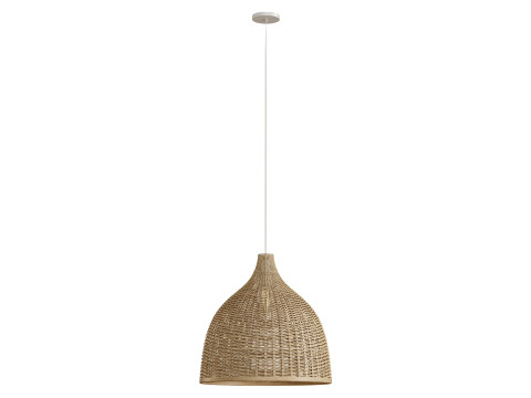 Lâmpada de cesta feita à mão com luz pendente de rattan Modelo 3D