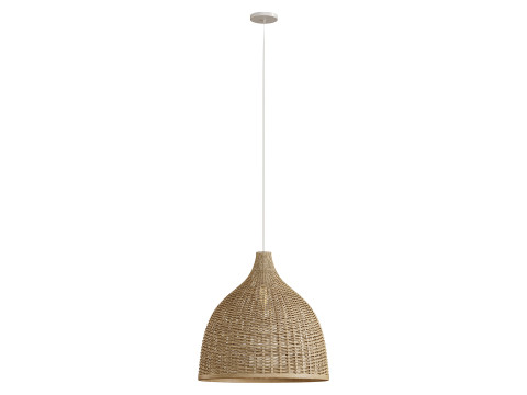 Lâmpada de cesta feita à mão com luz pendente de rattan Modelo 3D