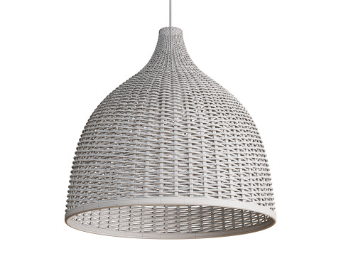 Lâmpada de cesta feita à mão com luz pendente de rattan Modelo 3D
