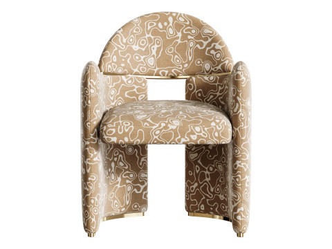 Fotel do jadalni Snowden Model 3D