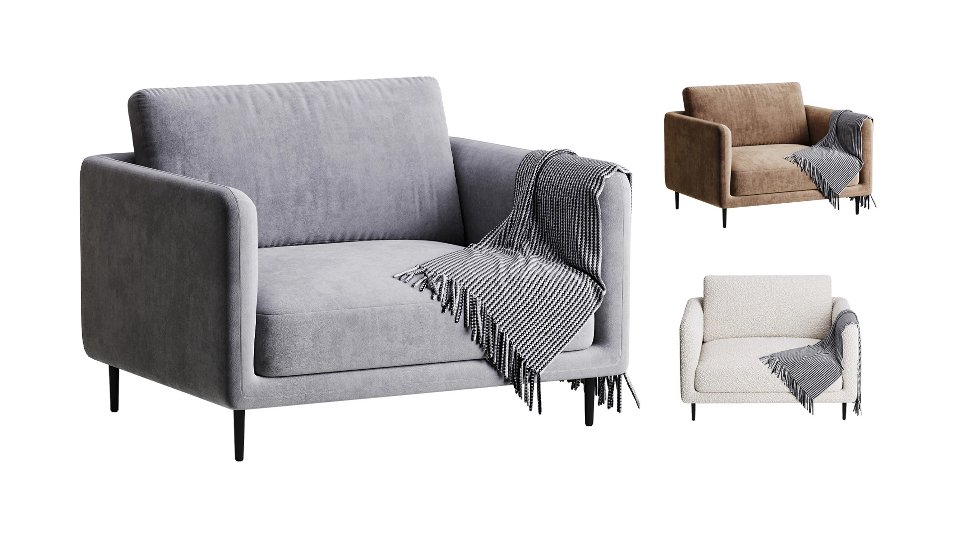 Nova Armchair 3D Model .c4d .max .obj .3ds .fbx .stl .blend 