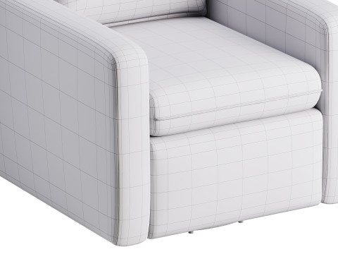 Fauteuil inclinable coulissant rembourré Paxton Modèle 3D