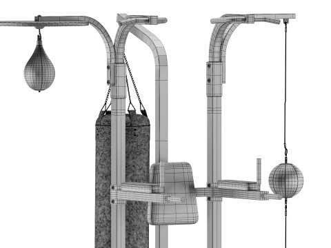 Power Boxing Station Stand Gym Speed ​​Ball Bokszak 3D Model