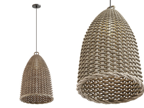Luz pendente de sino de vime Modelo 3D