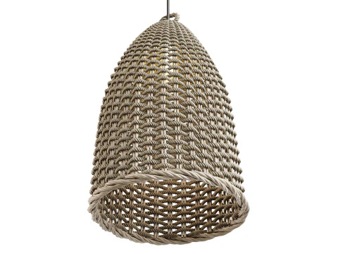 Rattan Bell Pendant Light 3D Model