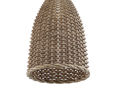 Luz pendente de sino de vime Modelo 3D