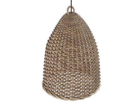 Lampada a sospensione a campana in rattan Modello 3D