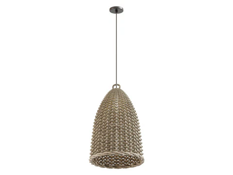 Lampada a sospensione a campana in rattan Modello 3D