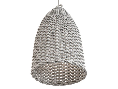 Lampada a sospensione a campana in rattan Modello 3D