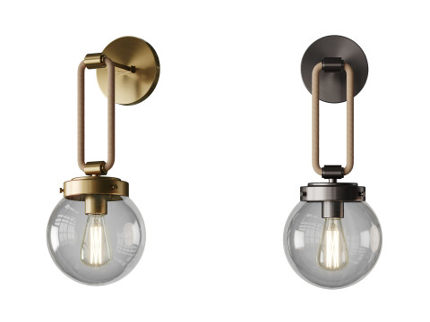 Kıyı Kır Evi Halat Küre Aplik 3D Model