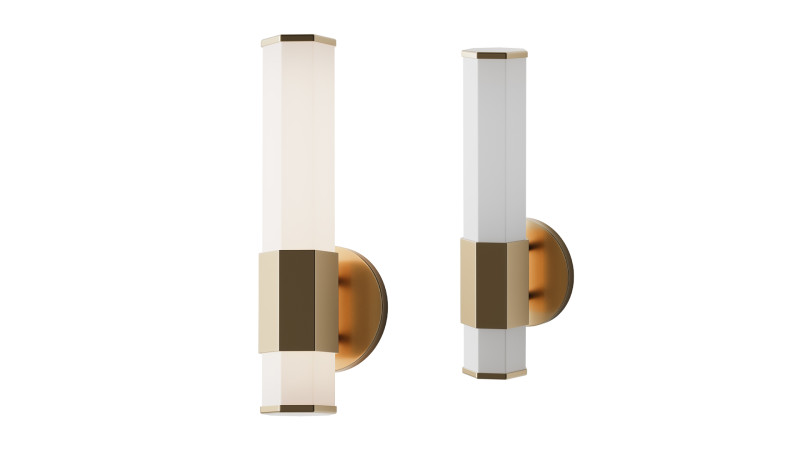 Contemporary Hexagon LED Bath Sconce 3D Model .c4d .max .obj .3ds .fbx .stl .blend