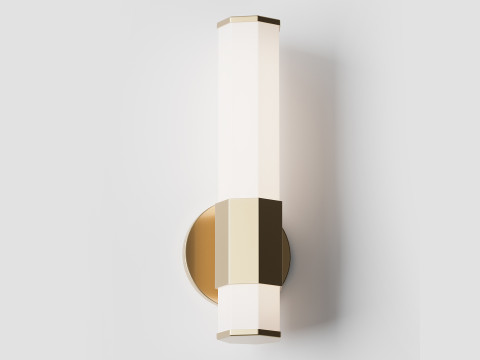 Contemporary Hexagon LED Bath Sconce 3D Model