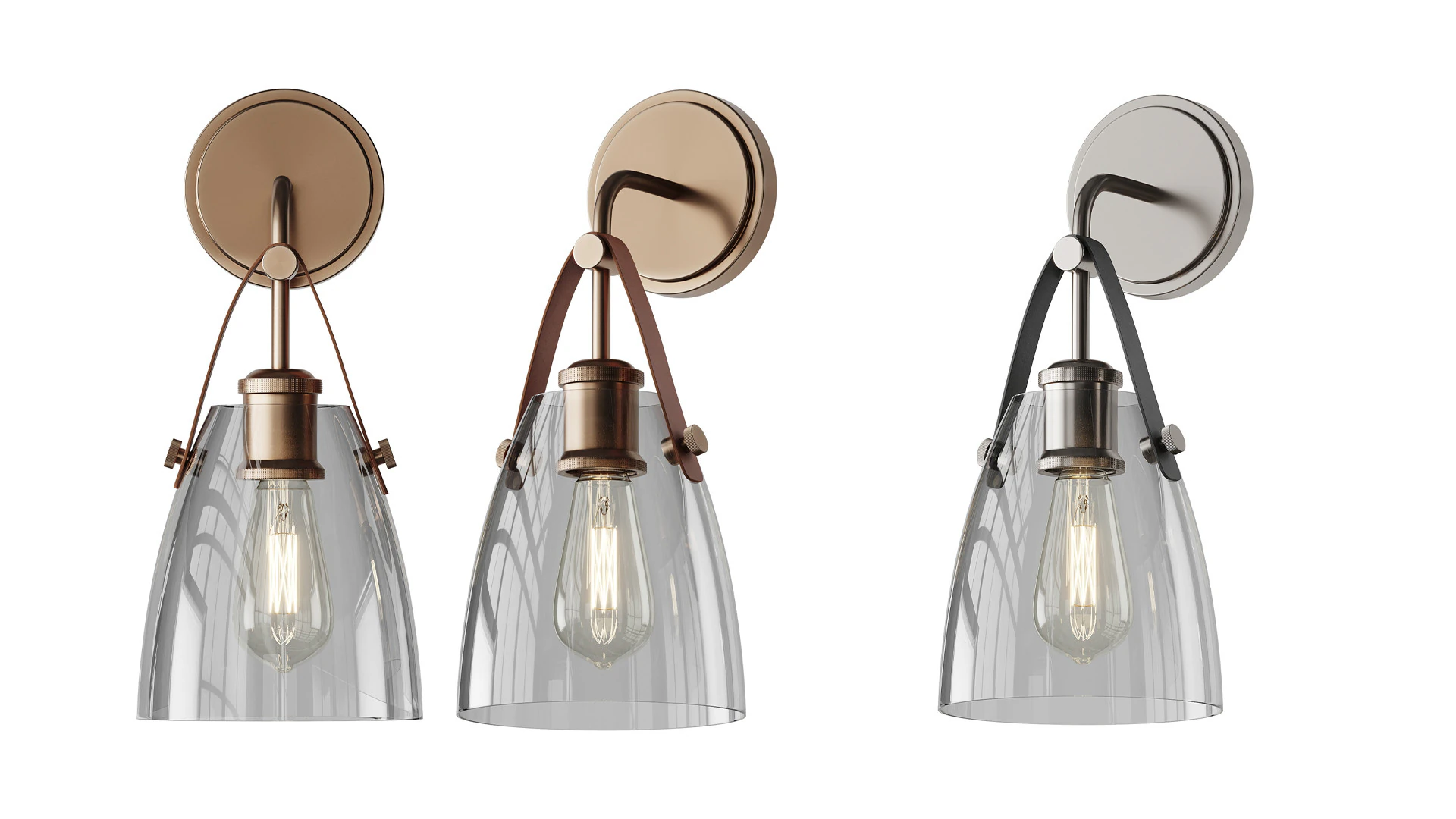 Glass and Leather 3D Model .c4d .max .obj .3ds .fbx .stl .blend 